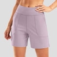 thumbnail image 5 of vigerkar High-Waisted Athletic Shorts for Women - 6" Inseam with Pockets, Soft Fabric for Running, Walking & Yoga (Light Pink, L), 5 of 7