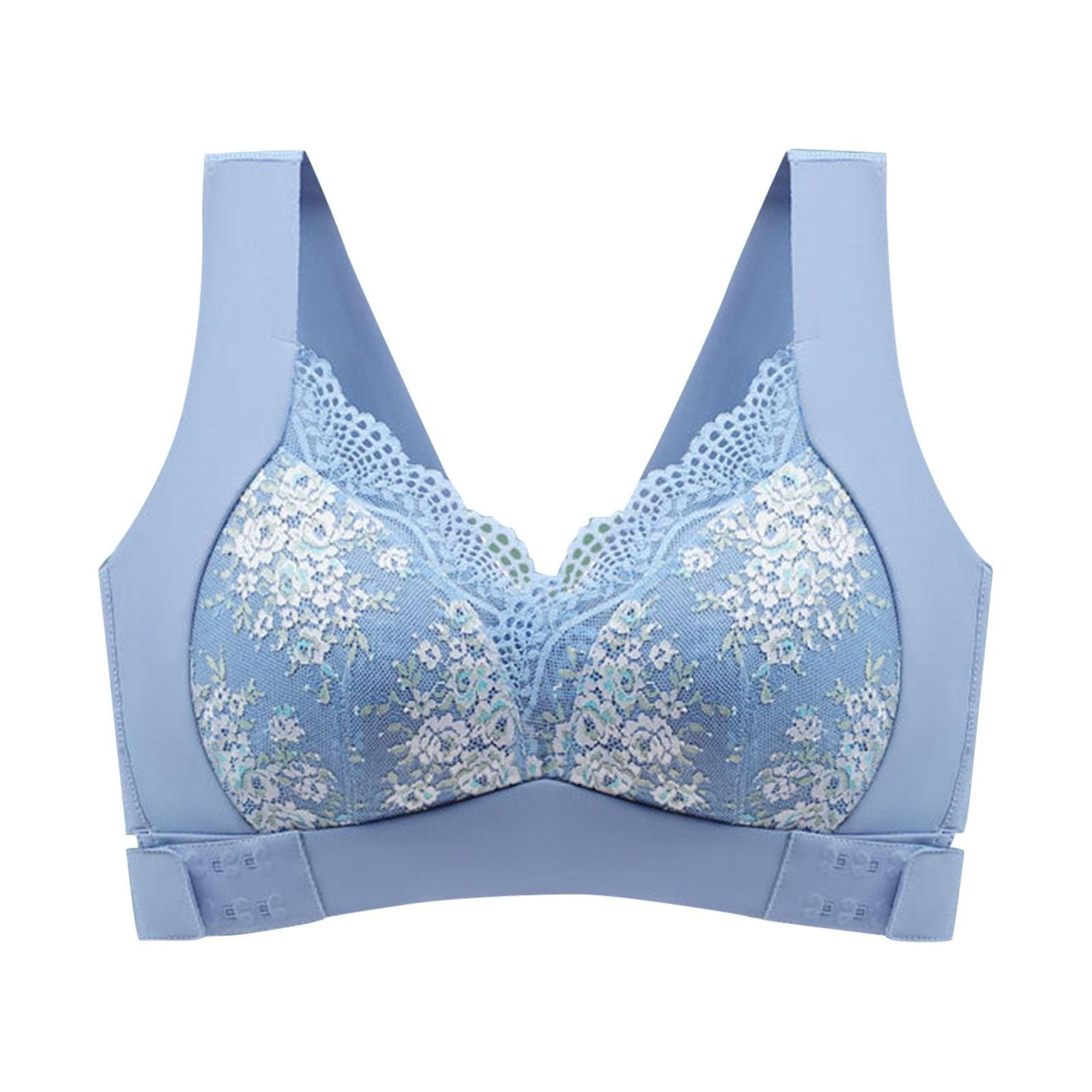 HANZHAN Womens Sports Bras Womens Sexy Lace Gathered Bra Adjustable Straps  Breast Cup Underwear Sports Bra Padding (Light Blue, 100D) : :  Clothing, Shoes & Accessories