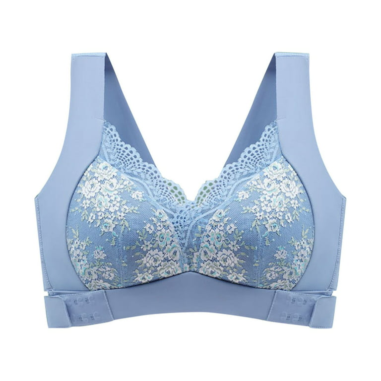 Padded Bras for Women Ladies Latex Thin Breathable Sleep No Underwire Bra  for Womens Blue XXXL 