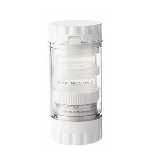 LOLIPPYY 1Pc Portable Medicine Grinder with Stainless Steel Cutter and Storage Box White