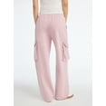 thumbnail image 3 of Scoop Women’s Mineral Washed Wide Leg Cargo Sweatpants, Sizes XS-XXL, 3 of 5