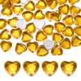 thumbnail image 1 of Paquete de 50 Strass en Forma de Corazón, Pegatinas de Strass de Corazón de Acrílico de 18mm para Manualidades/Pintura/Joyería, Gemas Plásticas de Respaldo Plano [Dorado], 1 of 6