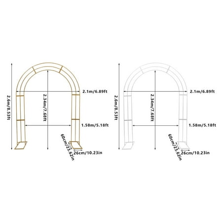 

8.53ft Metal Flower Display Frame W/ Sturdy Base Wedding Arch Balloon Stands