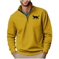 thumbnail image 2 of Mens Quarter Zip Sweatshirts Long Sleeve Stand Collar Casual Pullover Fall Sweatshirt Yellow XL(XL), 2 of 5