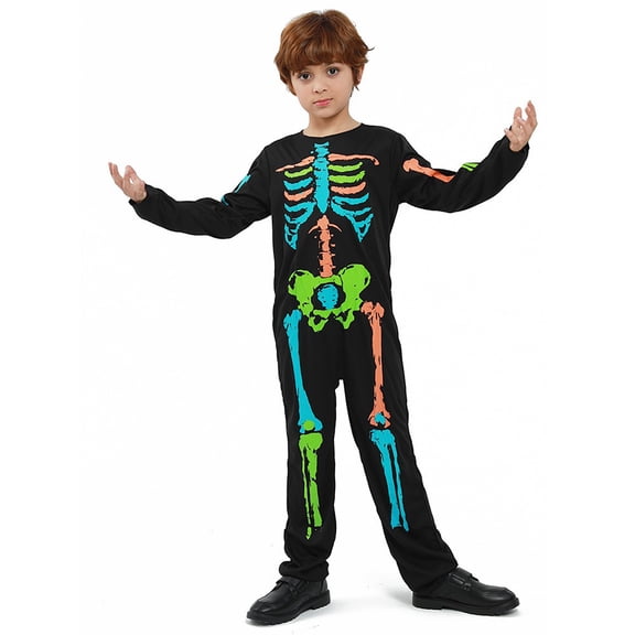 Bixock Toddler Boys Girls Jogger Sweatpants,Pants for Kids Halloween Skeleton Jump Colorful Pants