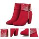 thumbnail image 4 of EeaseMX 1 par de delicadas botas de tacón para otoño e invierno para mujer, botines cortos para boda, 4 of 7