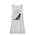 thumbnail image 1 of Thread Tank Labrador Dog Silhouette Women's Sleeveless Flowy Racerback Tank Top Sport Grey X-Large, 1 of 5