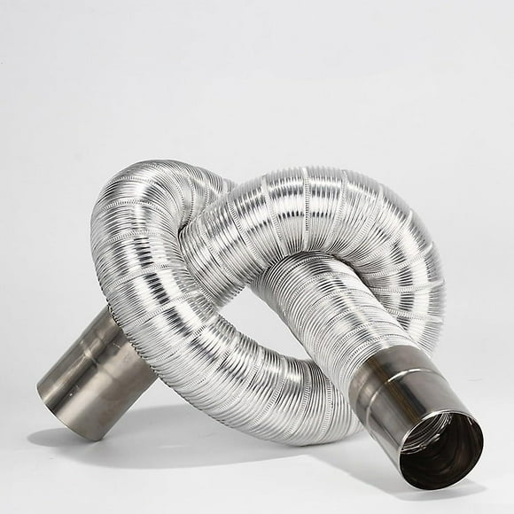 Doublure en Acier Inoxydable Flexible pour Cheminée, Tuyaux Rigides, Diamètre Multi-Combustible 50mm, Portée d'Étirement 0.65-1.5m