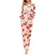 thumbnail image 1 of Mono de mono de franela navideño para mujer, ropa de dormir suave y cálida, de manga larga con capucha y cremallera, pijamas informales, 1 of 4