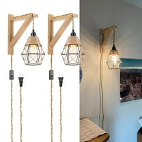 Motent Wall Sconces Set of Two Plug in, Farmhouse Wall Light Fixtures with 8.21FT On/Off Switch Cord
