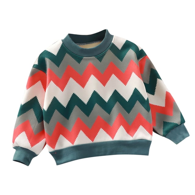 Chandail en Molleton pour Filles et Garçons 2025, Motif Chaud, Col Rond, Manches Longues, Tricoté Décontracté, Bleu