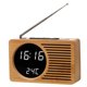 thumbnail image 1 of Reloj despertador de madera Retro multifuncional con radio de cabecera Eccomum Bambú-Luz blanca, 1 of 5
