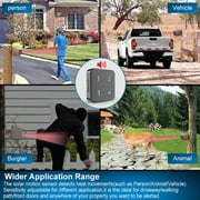 Driveway Alarm System- Solar Driveway Alarms- 3 Adjustable Sensitivities-Fully Weatherproof Outdoor Motion Sensor&Detector DIY Security Alert System-1 Receiver and 4 Sensors KIT