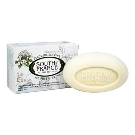 South of France Blooming Jasmine French Milled Vegetable Oval Bar Soap With Organic Shea Butter, 6 Oz, 2 Pack