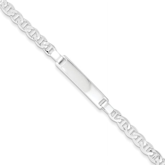 Sterling Silver Engraveable Childrens ID Anchor Link Bracelet