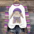 thumbnail image 2 of Goodeals Happy Easter Sweatshirt Women Raglan Long Sleeve Shirts 2025 Cute Bunny Rabbit Graphic Tees Pullover Fuuny Lightweight Shirts Tops(Purple,M), 2 of 3