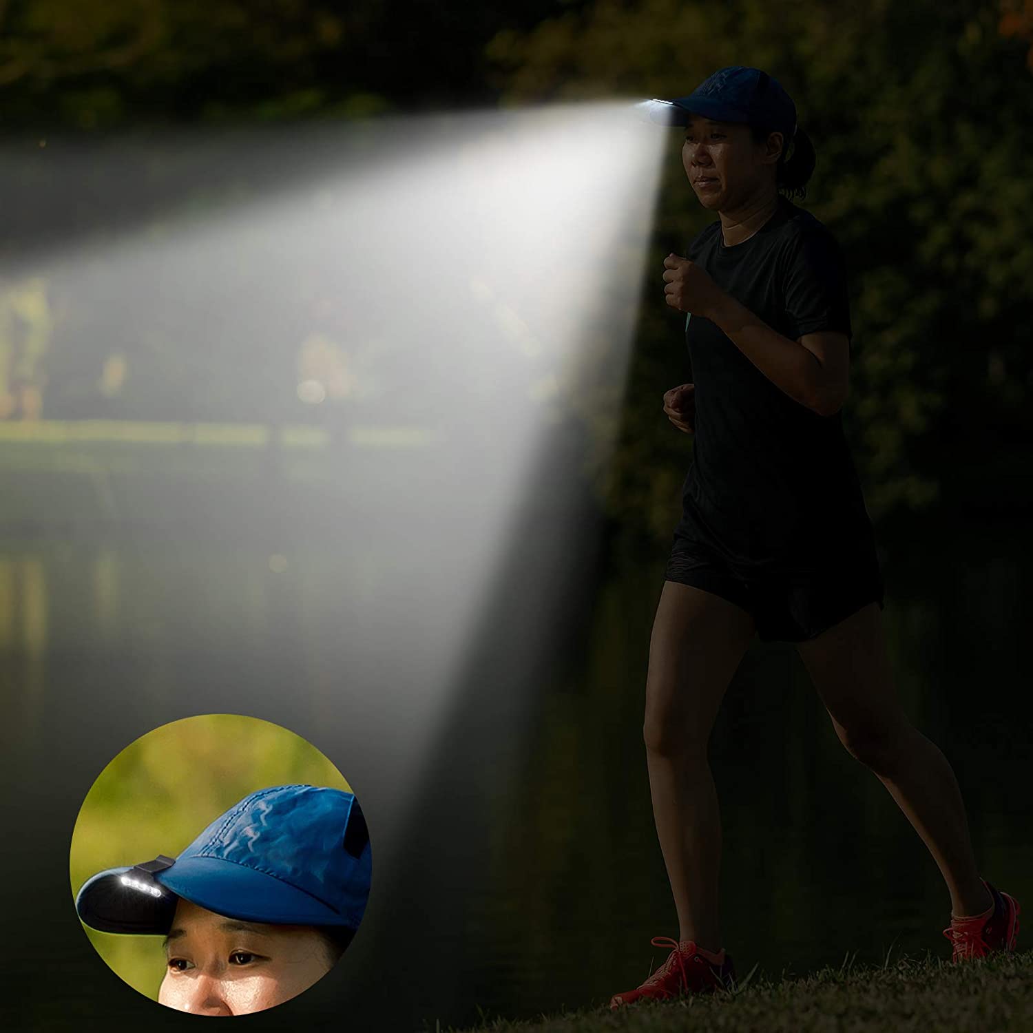 2 Pieces 5-LED Cap Hat Lights Mini 
