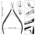 thumbnail image 2 of 8 Pieces Cuticle Nippers Stainless Steel Cuticle Trimmer Pointed Blade Cuticle Cutter Clipper Dead Skin Remover Scissors Manicure Tools for Fingernails and Toenails (Black), 2 of 15