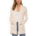 thumbnail image 2 of Top de mujer de manga larga con bolsillo frontal abierto, Top holgado y elegante a la moda para mujer Beige XXL, 2 of 6