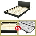 thumbnail image 6 of Giantex Queen Upholstered Platform Bed Frame with Linen Headboard Wood Slat Black, 6 of 7