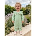 thumbnail image 4 of Loicainy Infant Baby Girl Plaid Romper 3 6 9 12 18 Month Casual Button Down Doll Collar Long Sleeve Infant Jumpsuit, 4 of 9