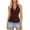 Brown, variant on Womens Halter Tops 2026 Spring Tie Wrap Sleeveless Ruched V Neck Fitted Summer Fashion Tops Backless Cute Y2k Vacation Clothes Black M