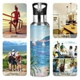 thumbnail image 7 of Yayeee 20oz Insulated Water Bottle Double Wall Stainless Steel with Flip Straw Lid, Seaside Door, 7 of 7
