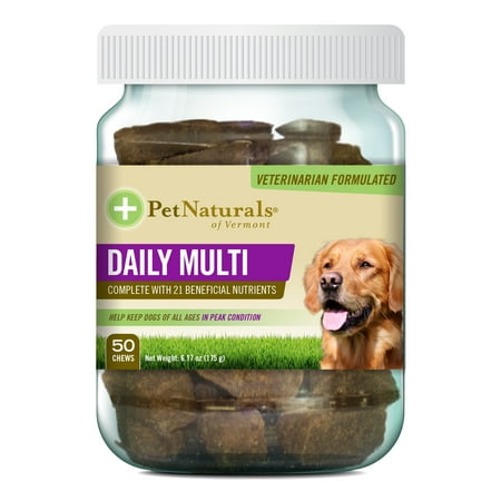 Pet Naturals of Vermont Daily Multi for Dogs, Daily Multivitamin Formula, 50 Bite-Sized (Best Dog Multivitamin Supplement)