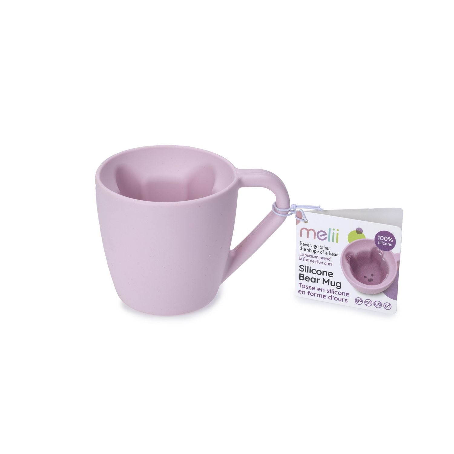 Melii Silicone Bear Mug for Toddlers and Kids - Pink