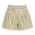 thumbnail image 7 of Binmer Women's Striped High Waist Shorts with Pockets,Casual Loose Fit Summer Beach Vacation Shorts Khaki,Women's Plus XXL, 7 of 7