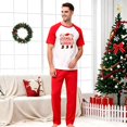 thumbnail image 2 of XUNKUSGA Matching Christmas Pajamas Set Classic Print Short Sleeve Top and Long Pants Men's Sleepwear sets Matching Xmas Jammies for Photoshoot Home Lounging,Size Dad:M, 2 of 7