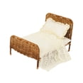 thumbnail image 2 of Muebles de casa de muñecas a escala 1/12, cama, muebles en miniatura, juguete de simulación para decorar. Encaje blanco crema, 2 of 9