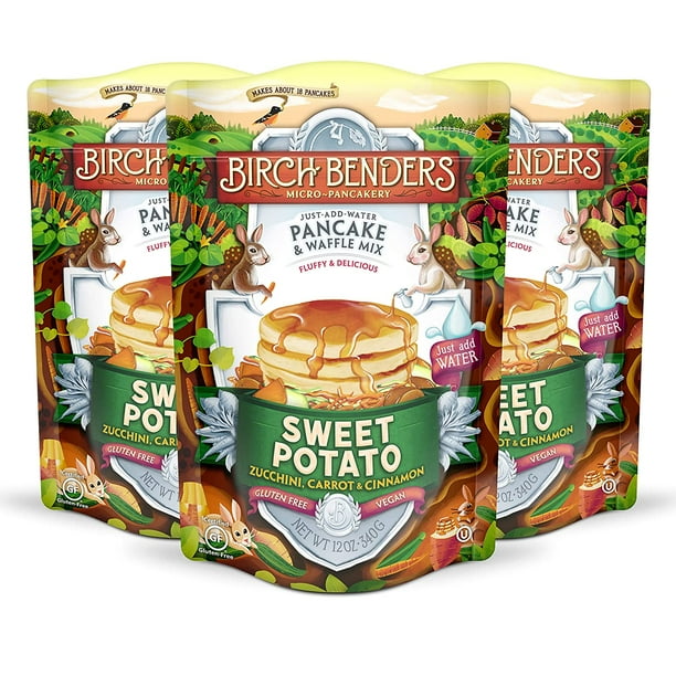 Birch Benders Sweet Potato JustAddWater Pancake & Waffle Mix, 3 Pack