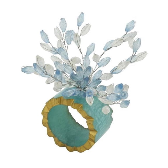 Saro Lifestyle Beaded Bliss Resin Napkin Ring (Set of 4)
