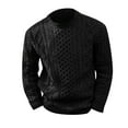 thumbnail image 5 of Huresd Men's Fisherman Cable Crewneck Sweater Winter Casual Sweater for Men Knitted Pullover Sweaters with Ribbing Edge Black 2XL, 5 of 7