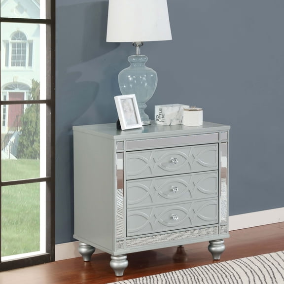 Menlo Silver Metallic 2-drawer Nightstand