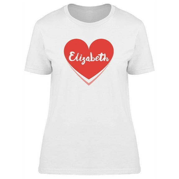 Elizabeth On Red Heart T-Shirt Women -Image by Shutterstock, Female XX-Large