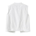 thumbnail image 3 of HAJWOH Jean Vest Top for Women 2025 Trendy Sleeveless Jean Jacket Comfy Casual Classic Cute Cropped Jackets Coats White XL, 3 of 6