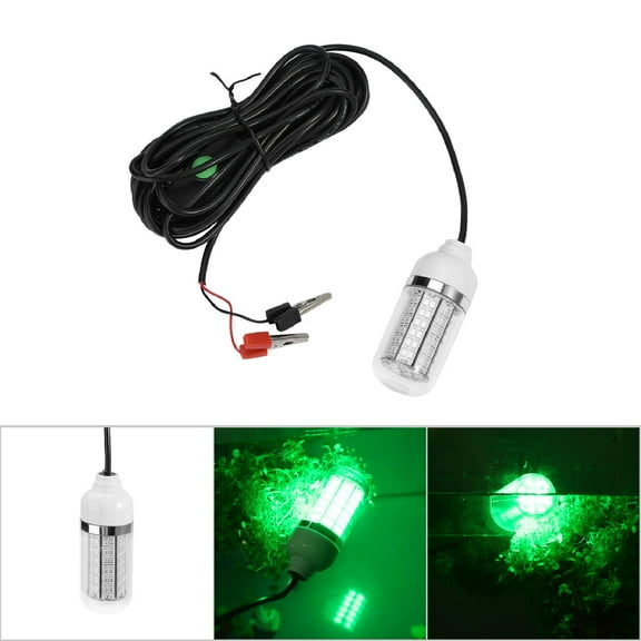 Mgaxyff LED Fishing Light, Underwater Fishing Light, LED Night Fishing Light Underwater Submersible Marine Boat Green Lamp Fishing Accessory