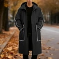 thumbnail image 2 of Daznico Jackets for Men,Men's Mid Length Trench Coat with Hood Casual Outerwear,Mens Winter Coats,Size:L, 2 of 9
