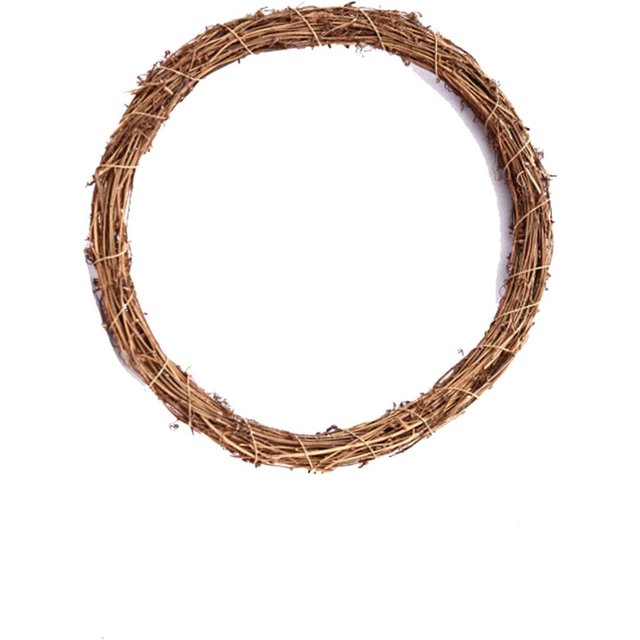 Corona de vid para hacer guirnaldas de otoño, Halloween, Acción de Gracias, corona de vid de ratán redonda para manualidades, bodas, decoraciones de estilo rústico (1 pieza, 14")