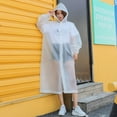 thumbnail image 2 of MasteelfCA 3 Pcs Imperméable Réutilisable Blanc Mode Poncho de Pluie Épaissi Extérieur Imperméable avec Capuche et Manches Élastiques pour Escalade Voyage Adulte, 2 of 7