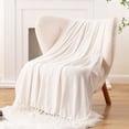 thumbnail image 2 of Battilo White Throw Blanket for Couch Chair,Soft Cozy Chenille Blankets for Home Decor,50"x60", 2 of 8