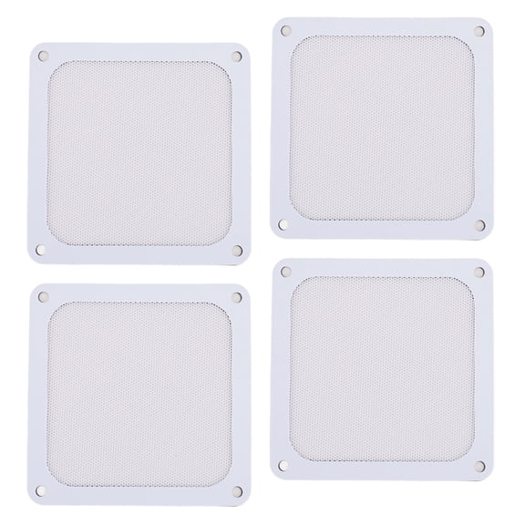 Ultra Fine PVC Mesh PC Fan Dust Filter Magnetic Frame Guard for Computer Cooler Case Vent Grill Fans, 4.72x4.72 inches / 12x12 cm White 4-Pack