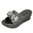 thumbnail image 2 of BONIXOOM Womens House Slippers Clearance Buckle Platform V-Day Casual Summer Running Shoes For Women Gray Size 7, 2 of 9
