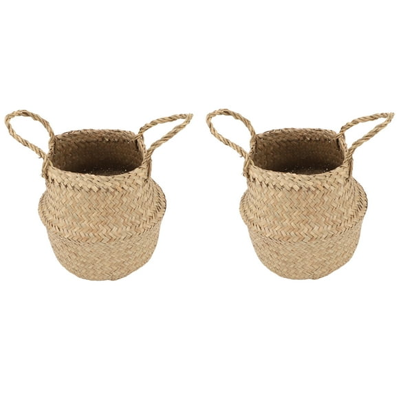Seagrass Plant Basket, Woven Seagrass Basket Handmade for Picnic