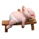 thumbnail image 4 of Figura de cerdo en miniatura, estatua de jardín, escultura de cerdo pequeña, decoración de jardín de hadas Dormir 11cmx5cmx8cm, 4 of 9