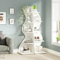 thumbnail image 6 of Corner Shelf, Modern Wall Corner Bookshelf, Stylish Corner Small Bookcase Storage Rack Plant Stand with Unique Shape for Living Room, Home Office (, PC), 6 of 9