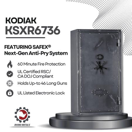 Kodiak Home Gun Safe for Rifles & Pistols | KSXR6736 by Rhino Metals with New SafeX Security System