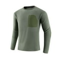 thumbnail image 2 of JUSLIO Zipper Long Sleeve T Shirts for Men Warm Fleece Sweatshirts with Pockets Long sleeve Round Neck Sweatshirts Army Green L, 2 of 9